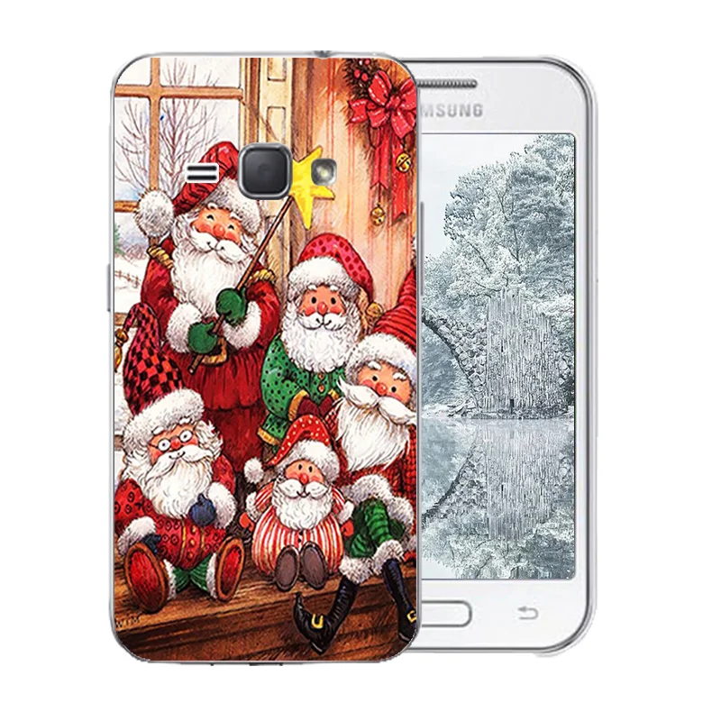 For Samsung Galaxy J1 2016 Case Merry X'MAS Pattern Cover for J120F Cases Silicon J120 J120H 4.5&quotbags |