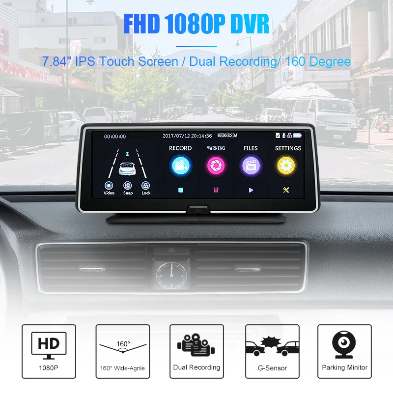 LDZDSEEDash Cam Автомобильный видеорегистратор с двумя объективами камера регистратор