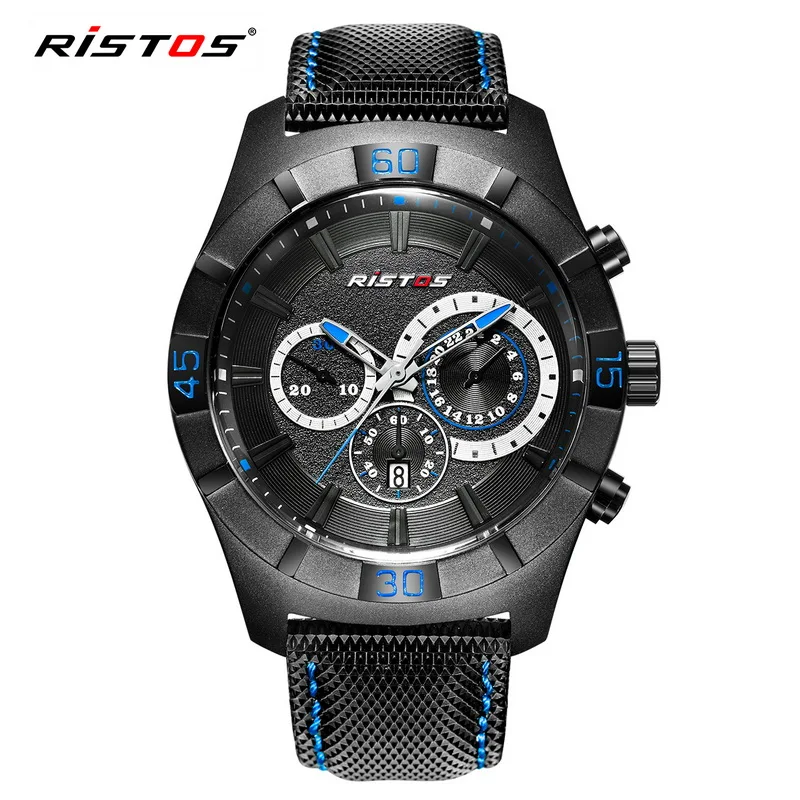 Men's Watches Male Clock Brand Luxury Ristos Military Sport Luminous Wristwatch Leather Quartz Watch relogio masculino | Наручные