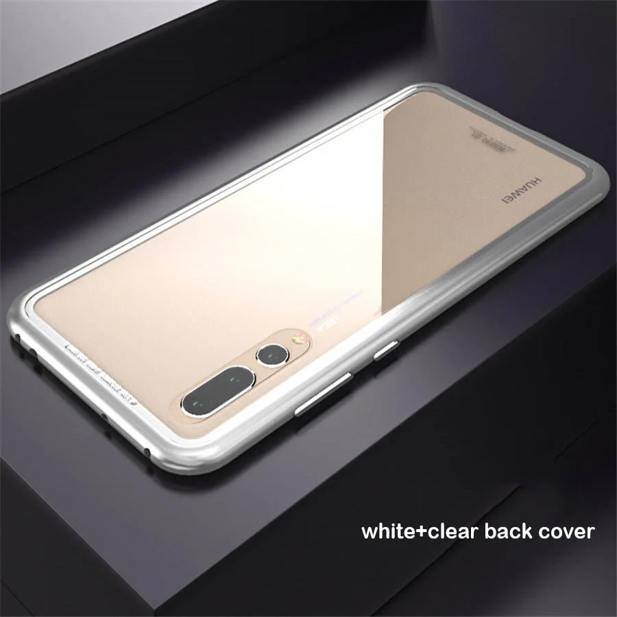 Magnetic Adsorption phone case for huawei P20 P20pro metal frame cover tempered glass pro luxury fundas | Мобильные телефоны и