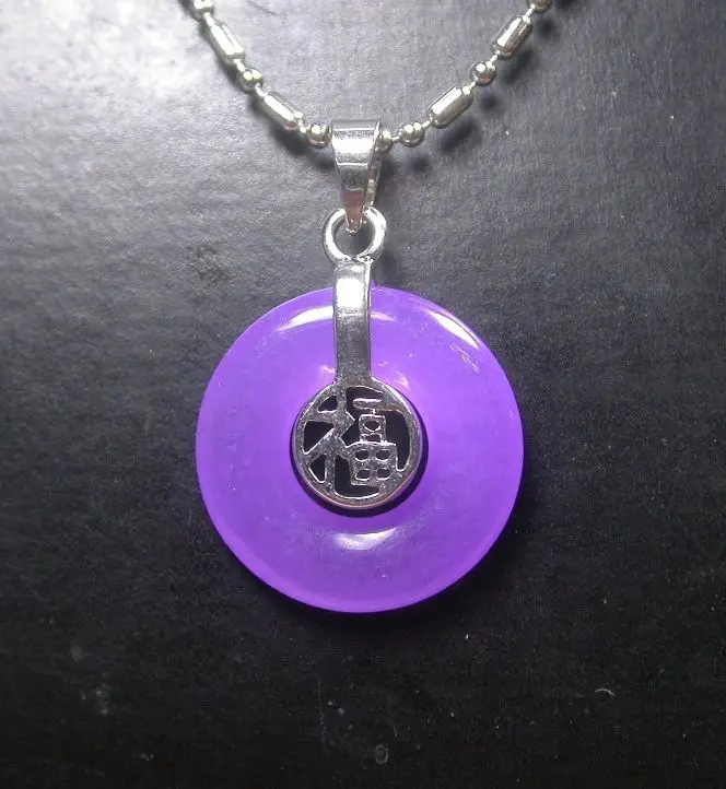 Золотой пластине китайский лаванды нефрита круг фу лаки слово с цепочкой 256739 |