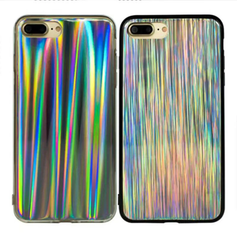 100PCS Laser Shining Cases Cover for iPhone 7 8 X XS XR MAX Case Rainbow Back Phone Shell For By Free DHL |