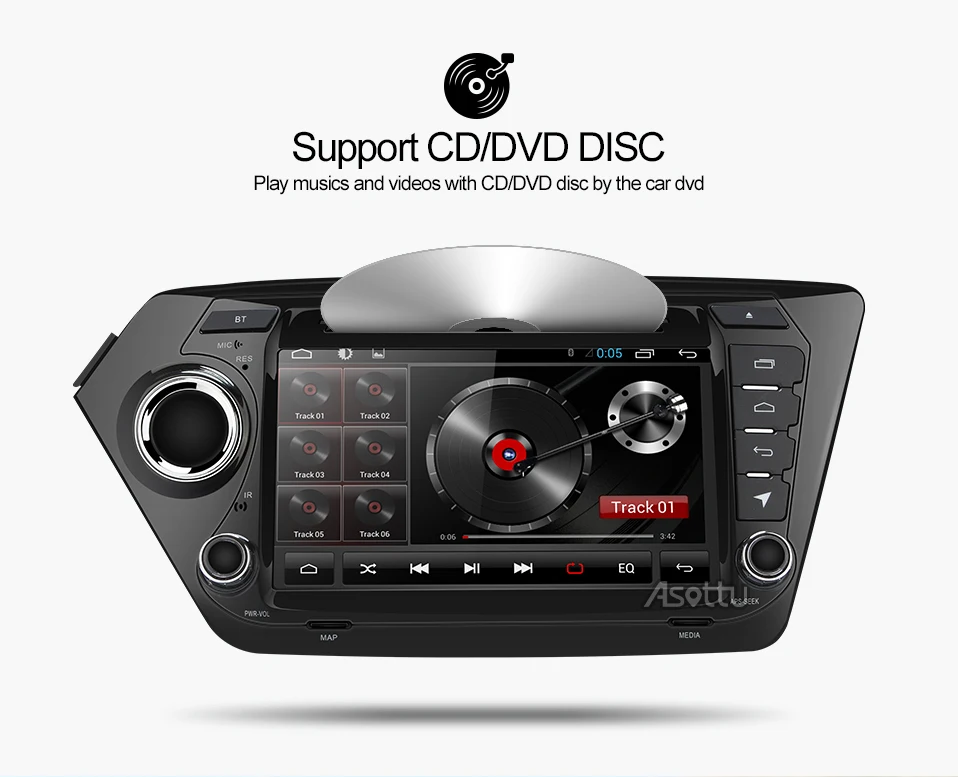 Asottu ZK28060 г 2 г+ 32 г android 7,1 автомобиль dvd gps плеер автомобиля Радио gps навигация видео плеер для Kia rio k2 автомобильный мультимедийный плеер