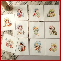 11pcslot girl series cotton linen patchworkquilting cartoon fabric crafting for patchwork bedding bags diy sewing materials