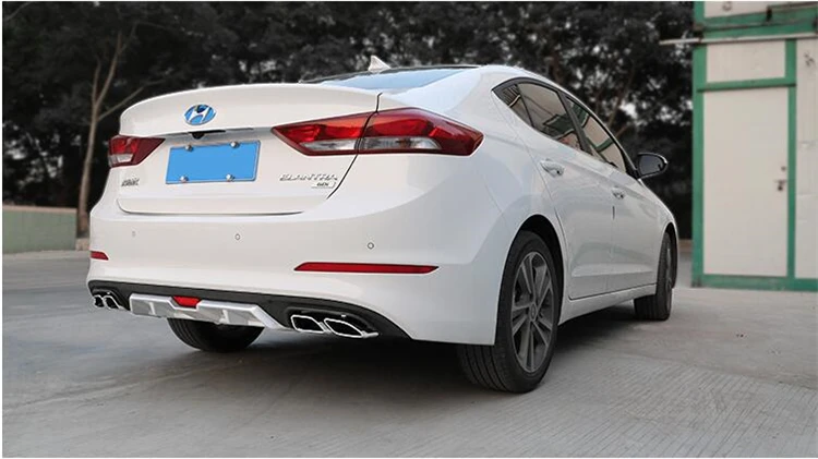 Для Elantra автомобильные аксессуары Задний бампер протектор двойной диффузор спойлер для 17 Elantra бампер задний спойлер