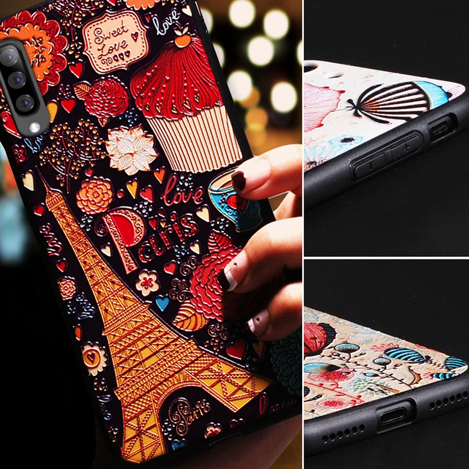 Чехол чехол для Samsung Galaxy A40 A30 A50 A70 силиконовый 3D милый мобильный на Оригинальный