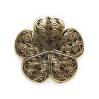 1050 piece bronze tone filigree flower wraps connnector embellishments findings jewelry making diy 36mm