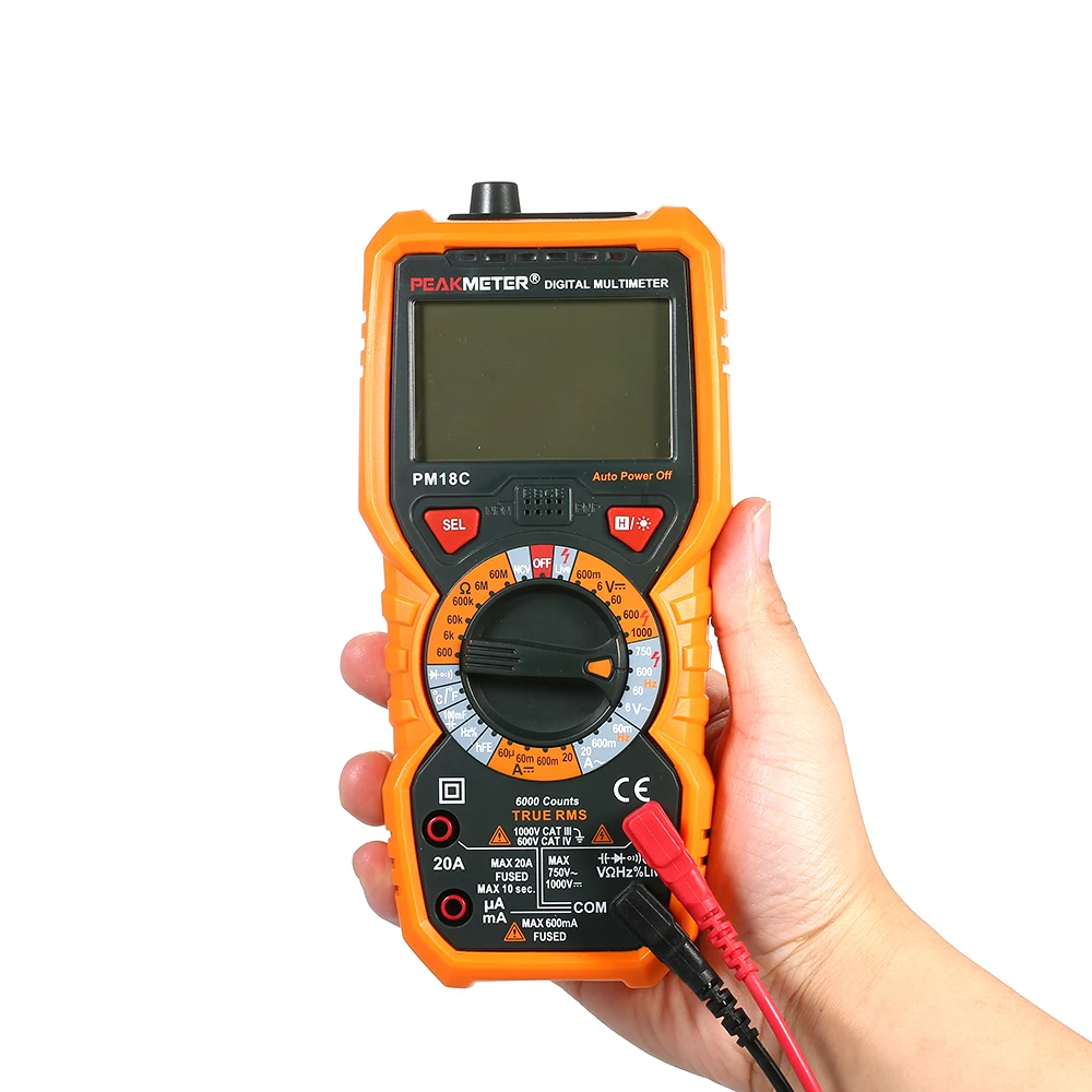 PEAKMETER PM18C RMS Многофункциональный цифровой мультиметр Измерение напряжения тока Сопротивление Емкость Частота