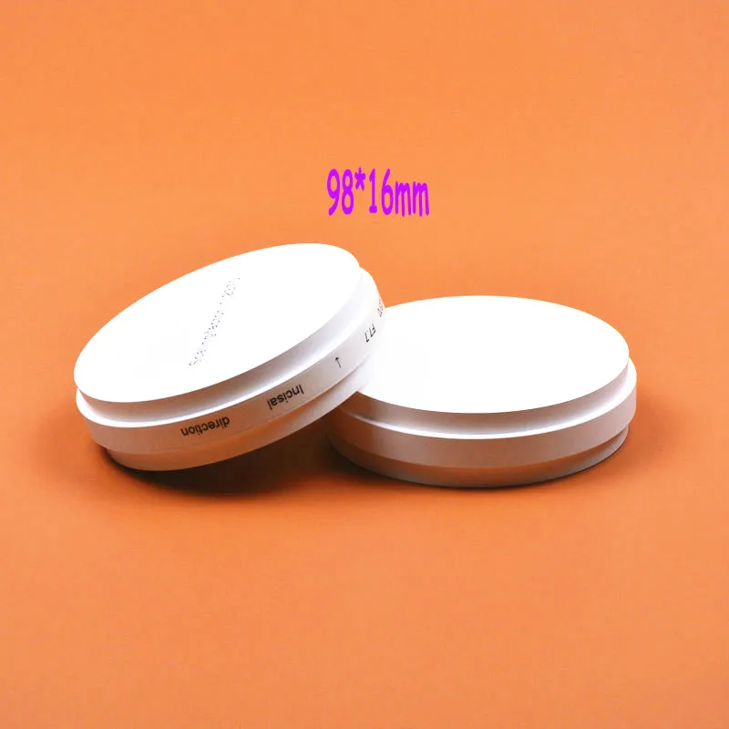 1pc 98*16mm High and Super Translucent Round Dental Zirconia Puck For Creation of Crowns, Bridges