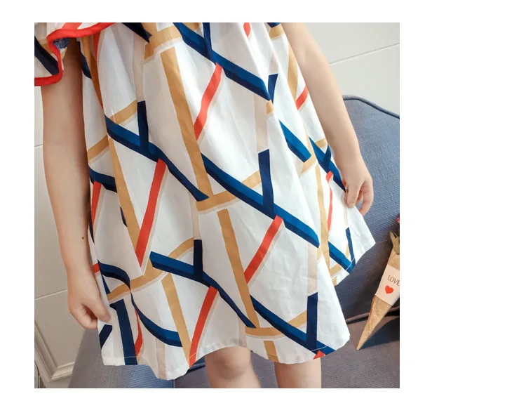 Kids Girl Sling Dresses Summer Chidlren Clothes Toddler Girls Dress Baby Cotton Print Flower Princess Geometric | Детская одежда и