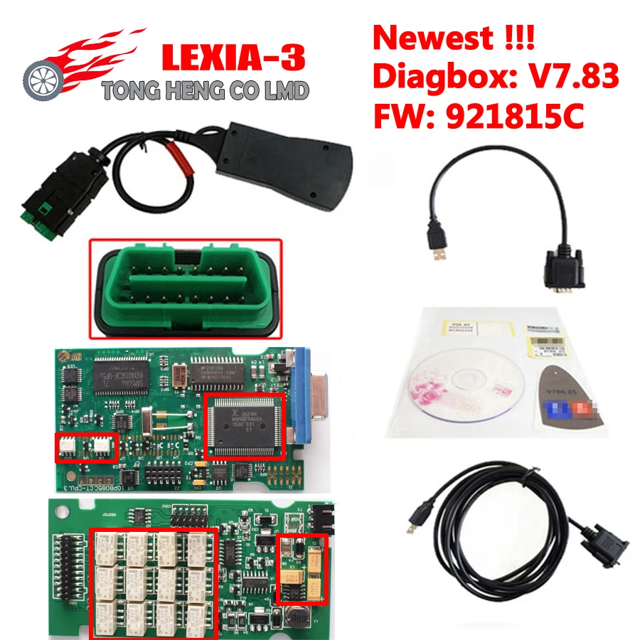 Высококачественный диагностический инструмент Lexia3 Diagbox V7.83 PP2000 V48/V25 Lexia 3 прошивка