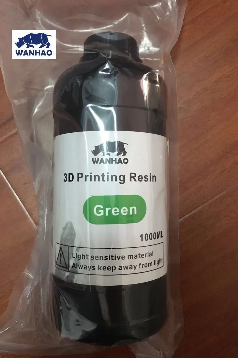 UV 405nm фотополимер для DPL/SLA/LCD принтера | Wanhao Duplicator 7 | Фотополимерная смола для D7 принтера Ванхао-1000 мл | Цвет зеленый | Безопасная в Россию- гарантия доставки