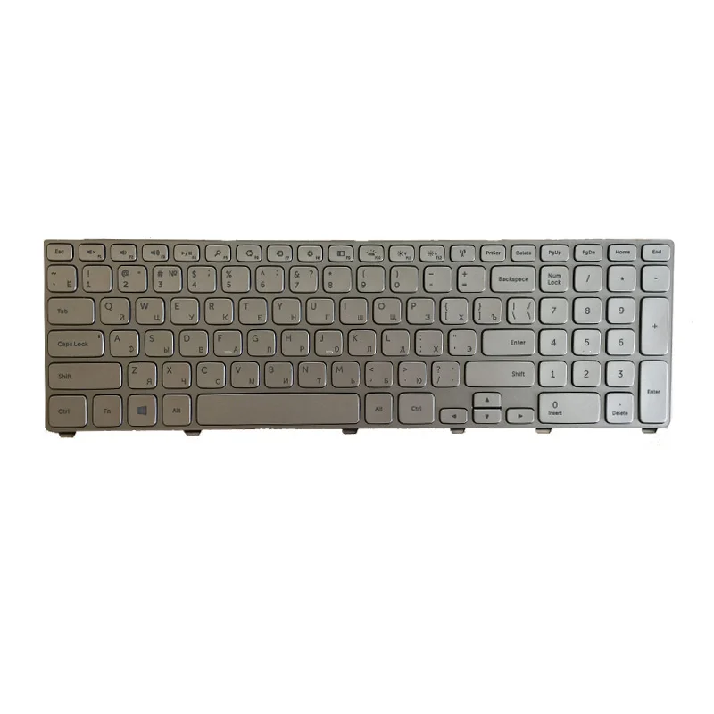 Новинка для Dell Inspiron 17 7000 7737 Клавиатура ноутбука с подсветкой серебристый
