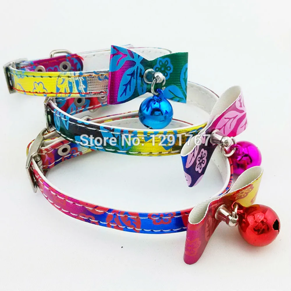 12 шт./лот Новый многоцветный узор искусственная кожа Собака Щенок Cat Воротники с