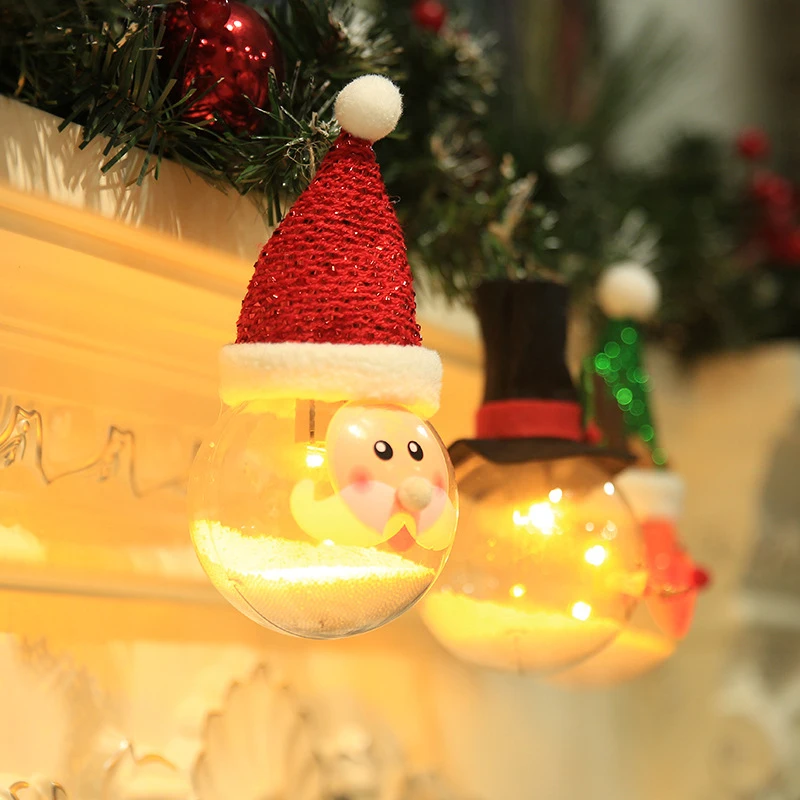 led Christmas ball with bear Santa Claus snowman deer Tree Decoration Navidad Decorations Toy Gifts Natal Ornaments | Дом и сад
