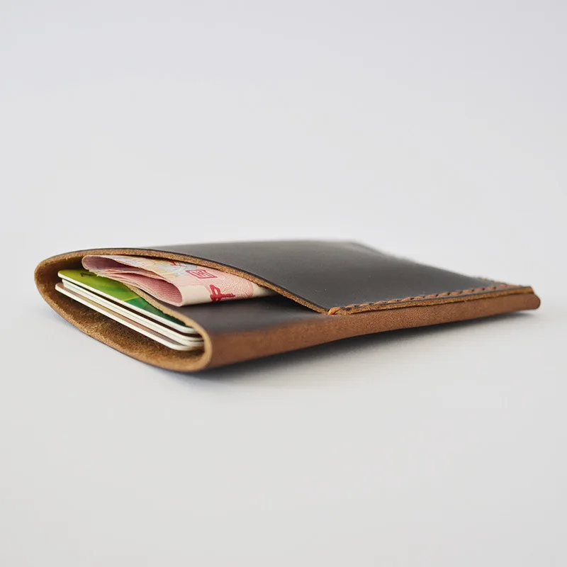 

Genuine Leather Bank Card Holder Credit Card Case Handmade Crazy Horse Wallet For Cards Case to Protect Credit Cards