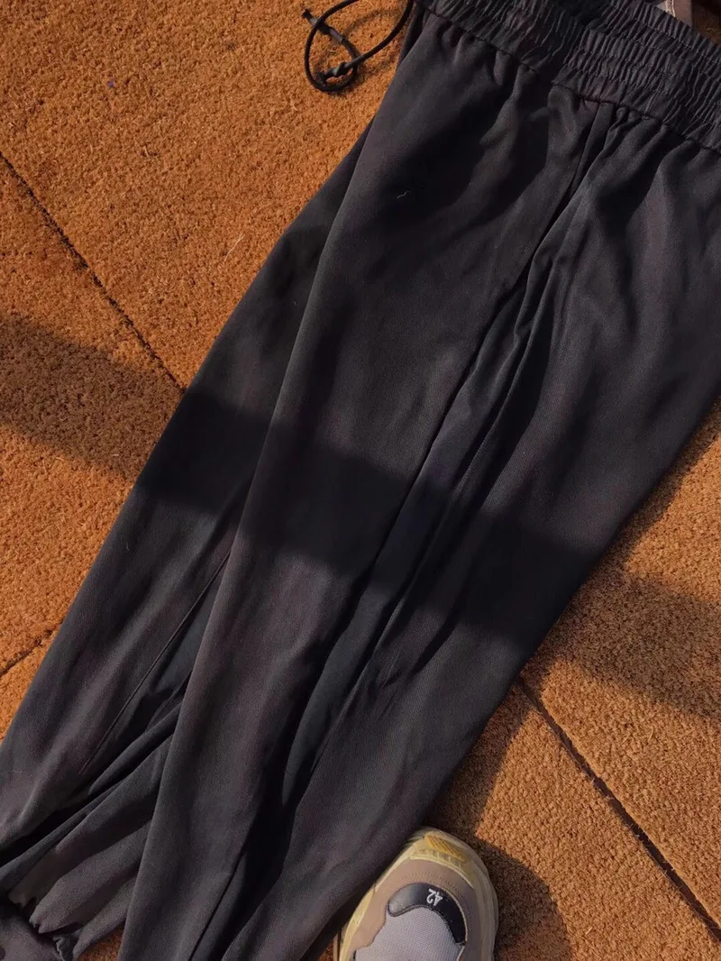 Брюки мужские повседневные брюки из шелка и хлопка с эластичным поясом
