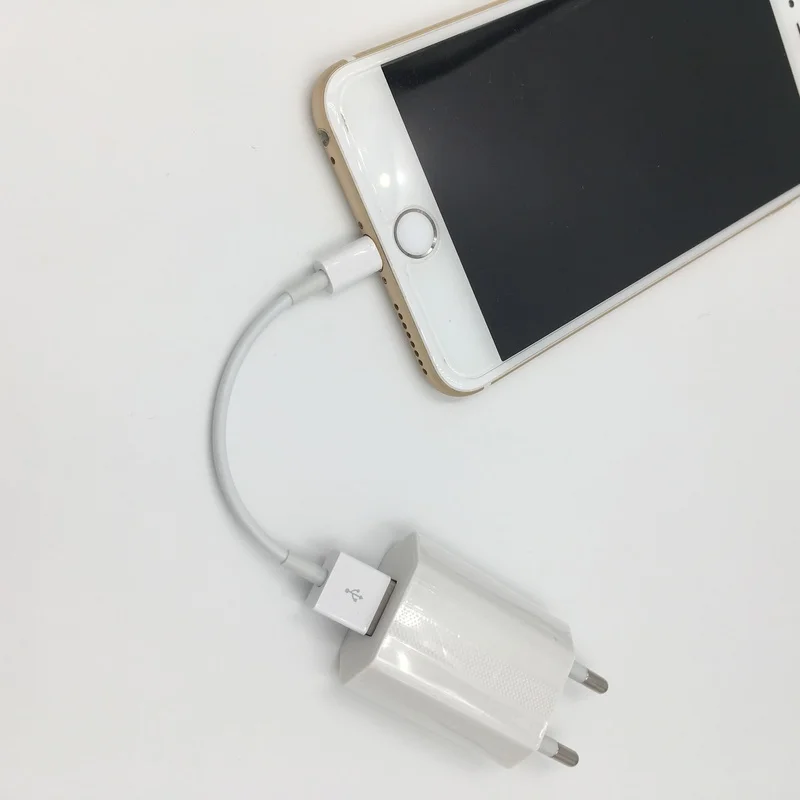 Белая европейская usb зарядка + 10 см 8 контактный кабель для синхронизации данных и