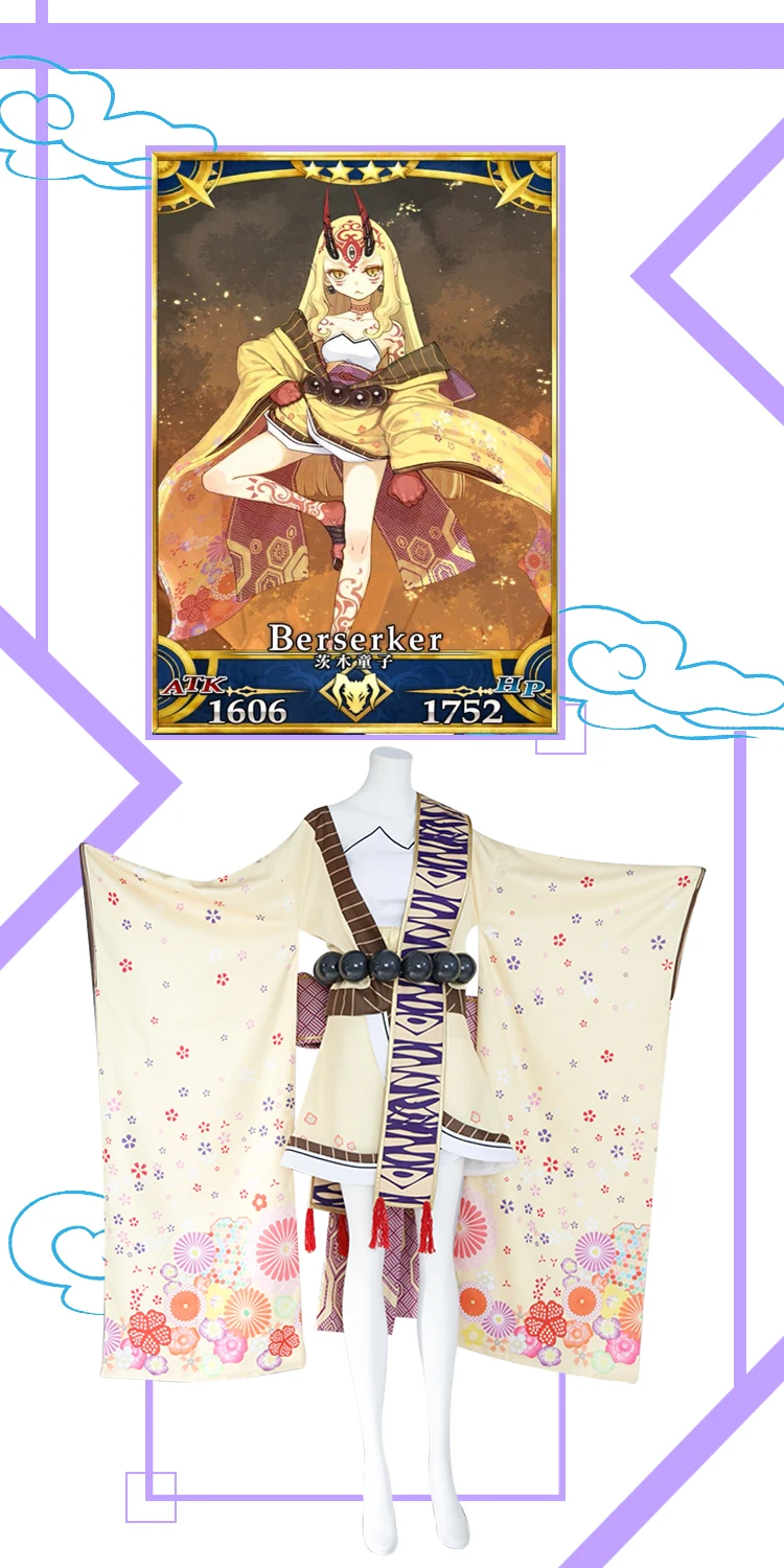 Аниме Косплей Костюм Fate/Grand Order Ibaraki Douji кимоно стиль платье Z