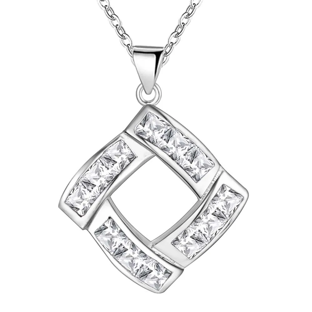 Оптовая продажа ожерелье с серебряным покрытием подвеской бесплатная доставка