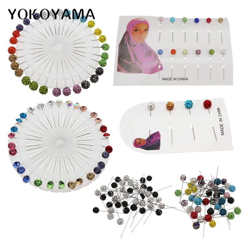 YOKOYAMA 40Pcs/30Pcs/12Pcs/4Pcs Colorful Diamond Pin Fixed Sewing Needle Wedding Corsage Dressmaking Accessories |