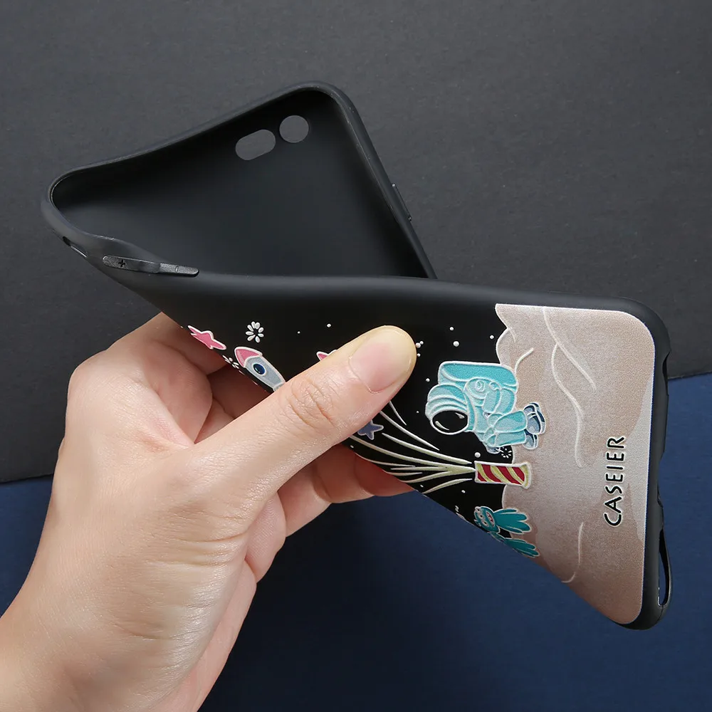 Caseier чехол для телефона iPhone 7 8 плюс Чехол 3D тисненым рисунком мягкий силиконовый