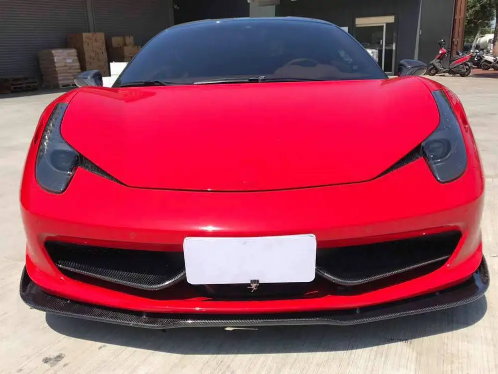 Авто передний бампер крыло губы из углеродного волокна передняя губа для Ferrari 458 бодикит переднего бампера губы