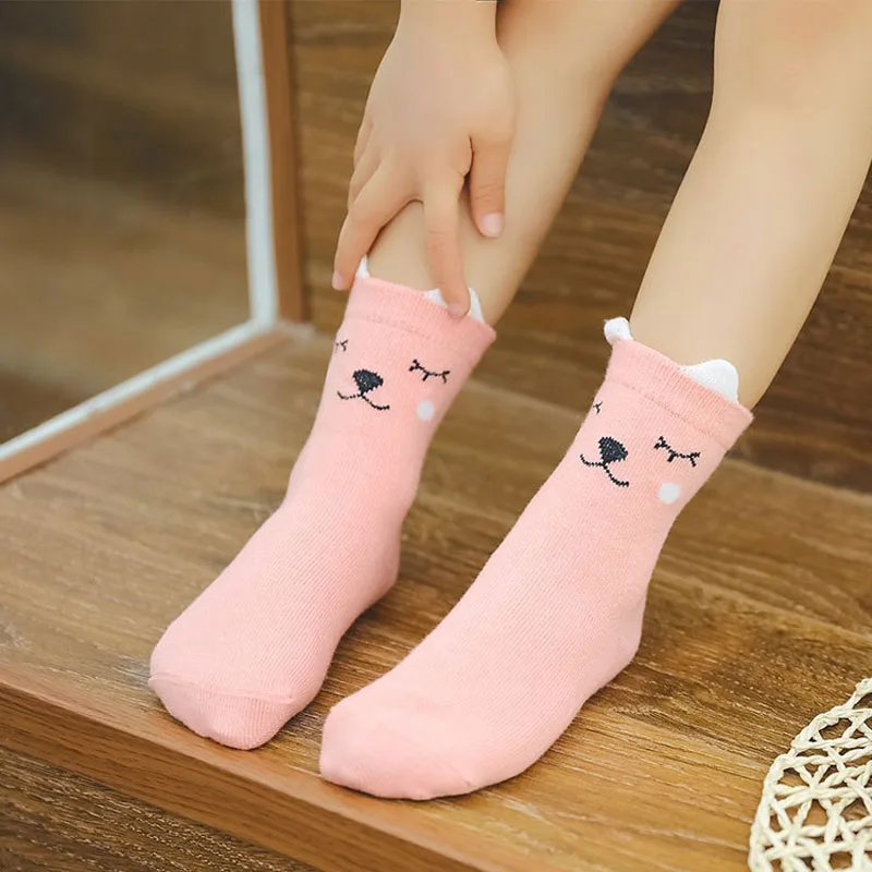 5 пар/лот детские носки с героями мультфильмов Нескользящие хлопковые для