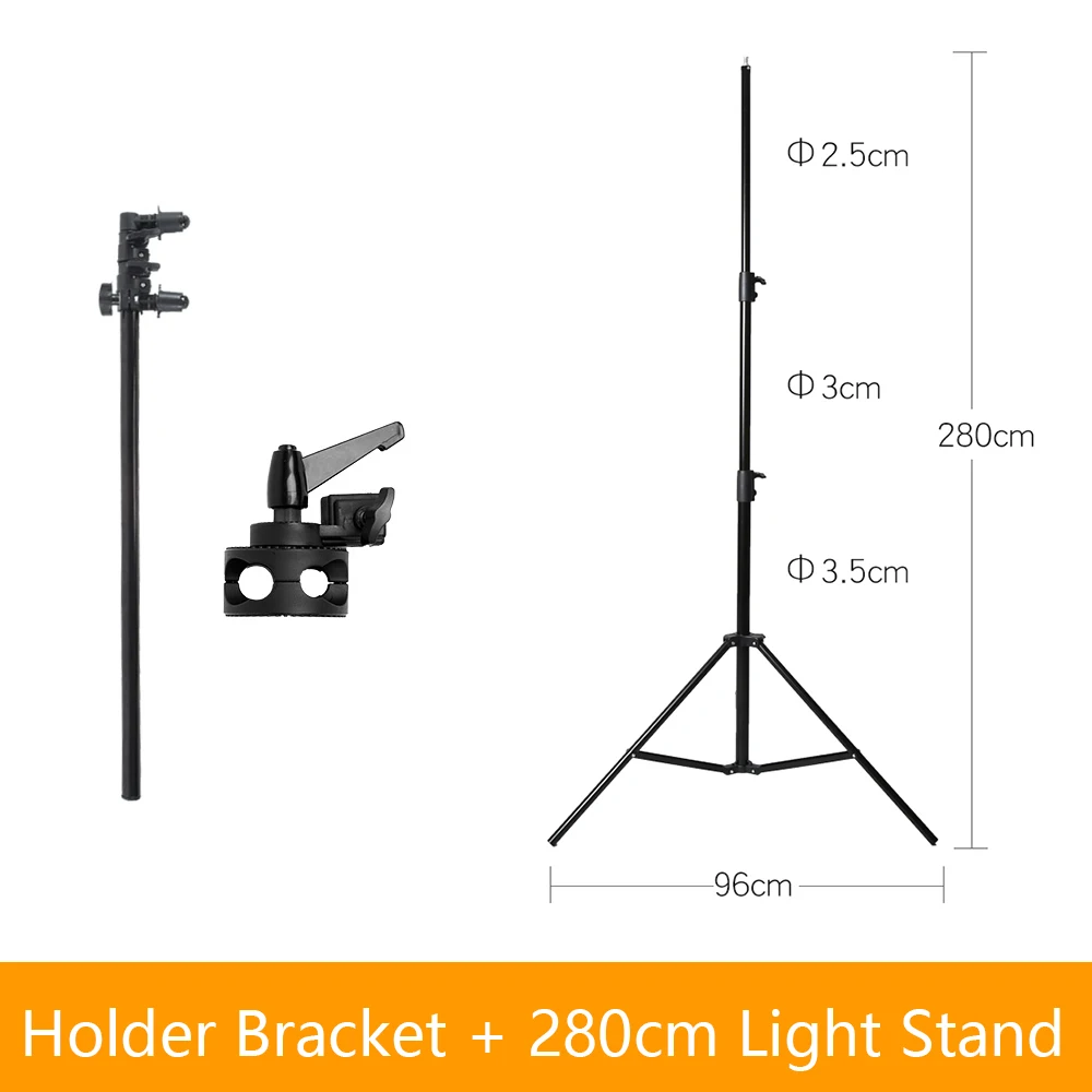 Стойка светильник 280 см держатель для фотостудии шарнирная головка отражатель