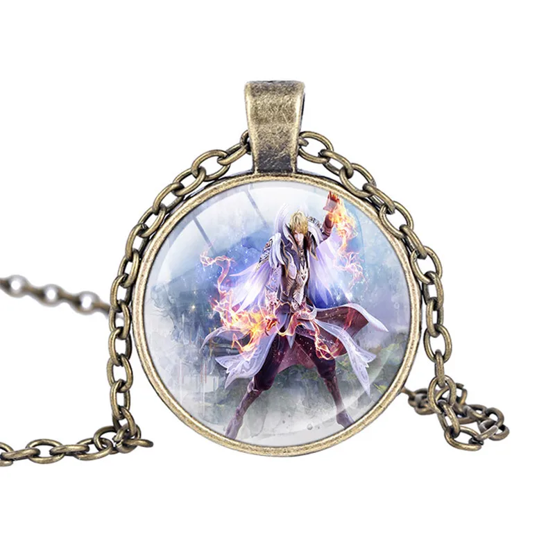 Aion Вдохновленный кулон ожерелье ручной работы видео игра стеклянный купол Дети