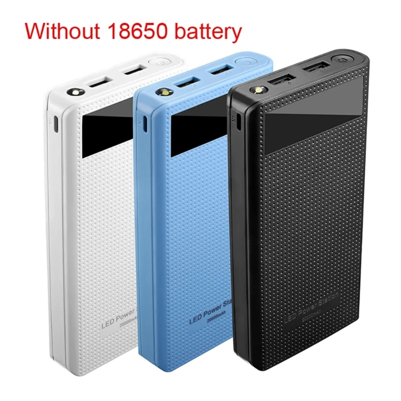 Бесплатная доставка внешний аккумулятор типа C с двумя USB портами QC3.0 7x18650 для
