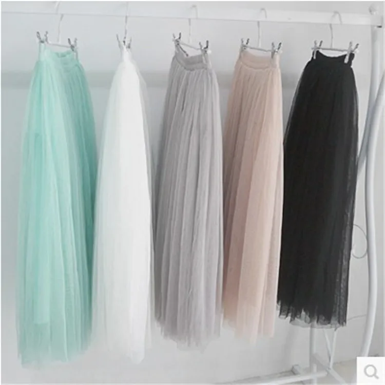 2017 Корейская версия новой весенне летней юбки юбка из газовой ткани длинная
