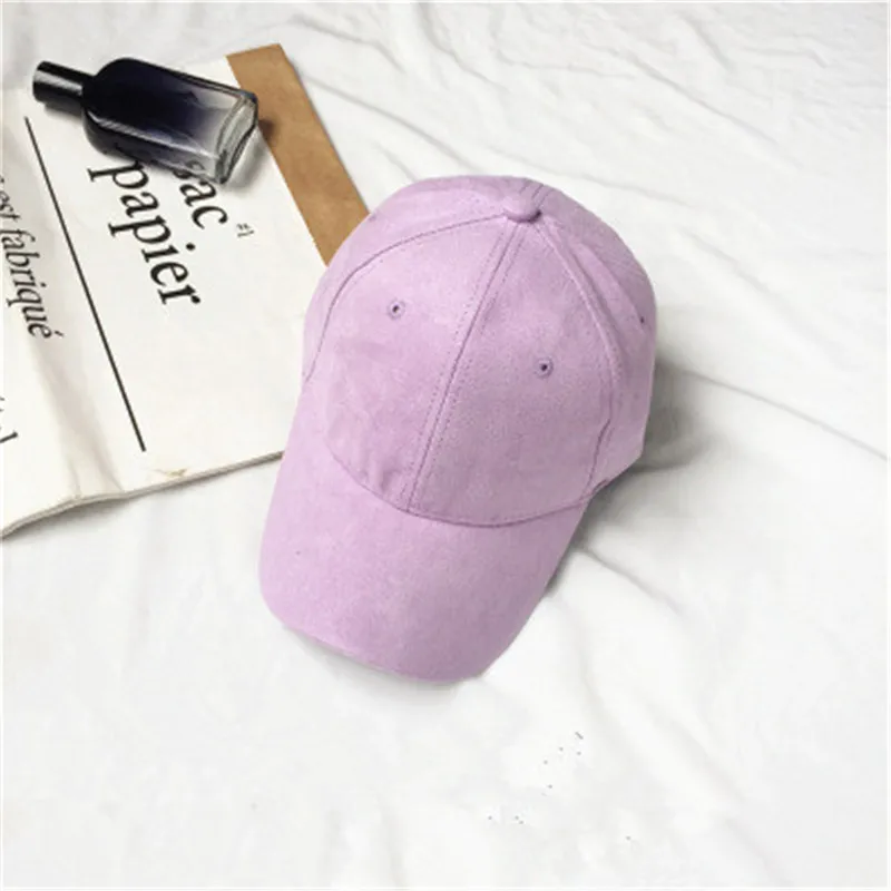 Light purple Замшевые бейсболки унисекс, бейсболки для женщин и мужчин, бейсболки с изогнутыми полями, хип-хоп кепки s - Цвет: Light purple