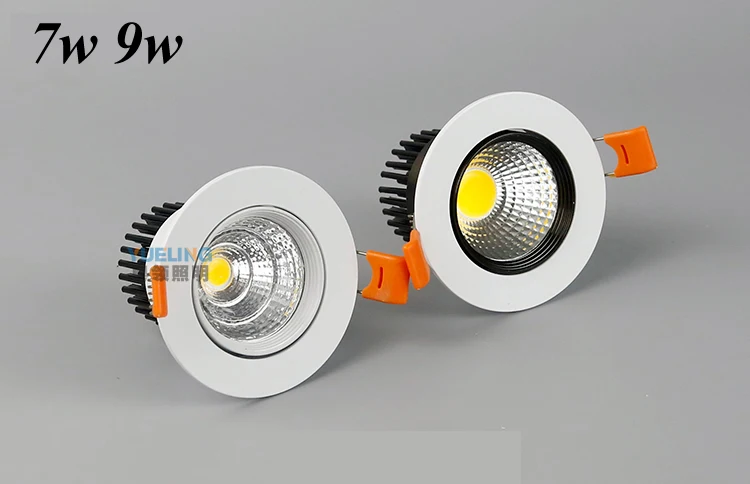 Recessed led cob downlight Dimmable 7W 9W LED Spot light ceiling lamp AC110V 220V IP44 60angle CRI85 Warm Cold White | Освещение