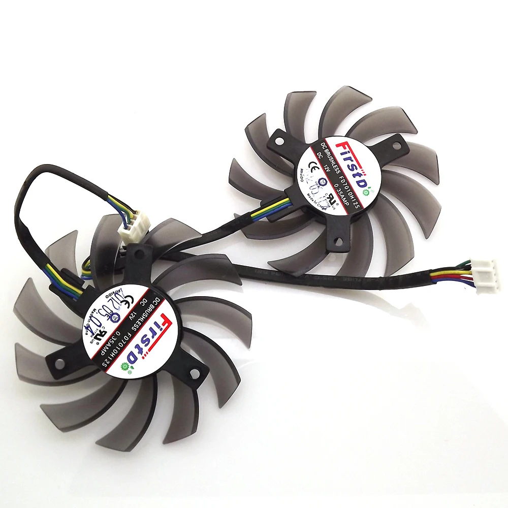 Вентилятор VGA для ASUS GTX690 GTX680 GTX670 GTX660TI HD7970 R9 270X GTX770 5Pin 2 шт./лот|75mm vga fan|card fangraphics card fan |