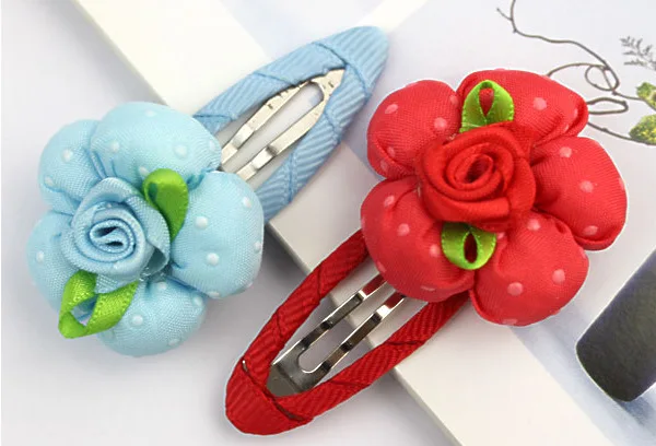 Новинка детская заколка для волос в горошек с милыми розами тканевый головной