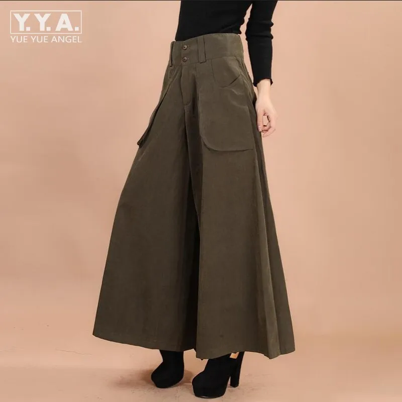 

Women Military High-waisted Wide Leg Harem Pants Cotton Blend Loose Trousers Full Length Trouser Female Clothing Plus Size M-9XL
