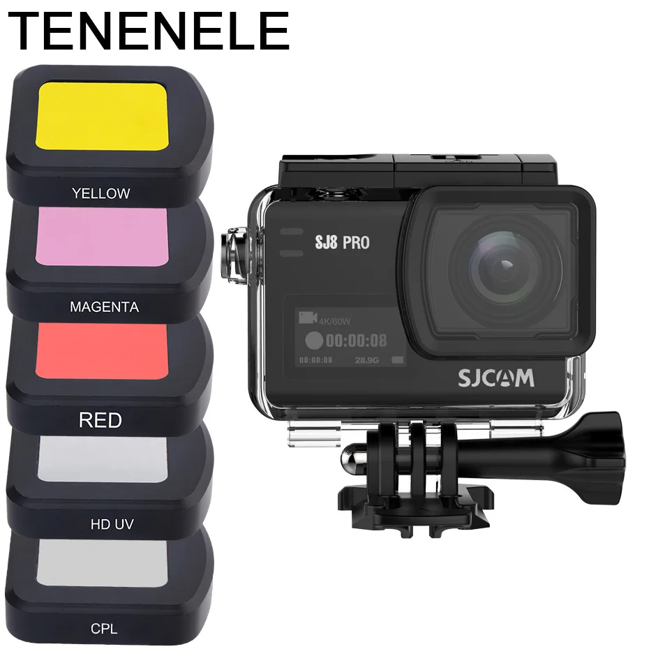 Фильтр для спортивной камеры водонепроницаемый чехол корпус Sjcam SJ8 Pro/Plus/Air UV