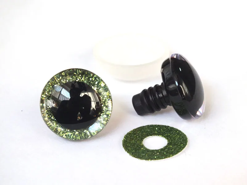 light green 20 шт 12 мм/14 мм/16 мм/20 мм/25 мм прозрачные трапециевидные пластиковые защитные игрушки глаза+ блестящие нетканые материалы-можно выбрать размер и цвет - Цвет: light green