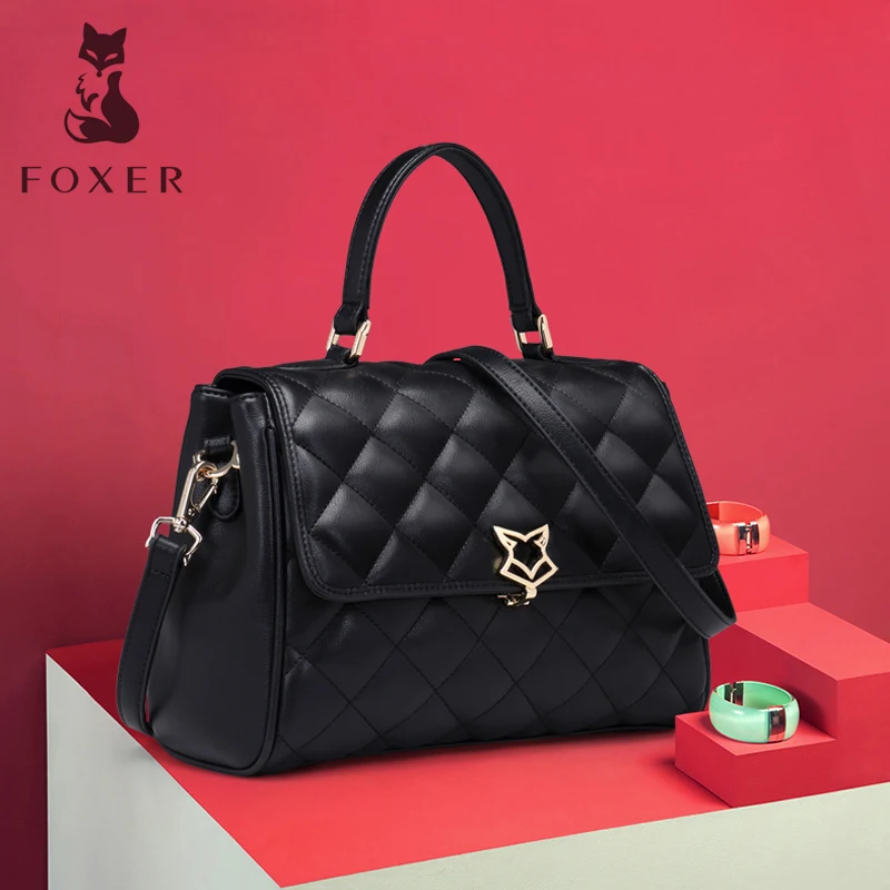 FOXER новый для женщин кожаная сумка женская Роскошные сумки через плечо леди