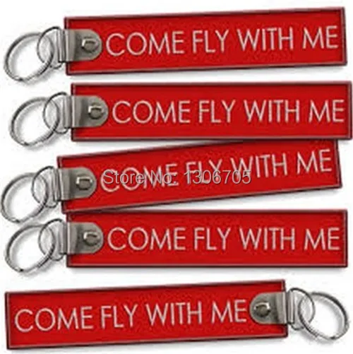 Брелки с вышитыми бирками надписью Come Fly With Me | Автомобили и мотоциклы