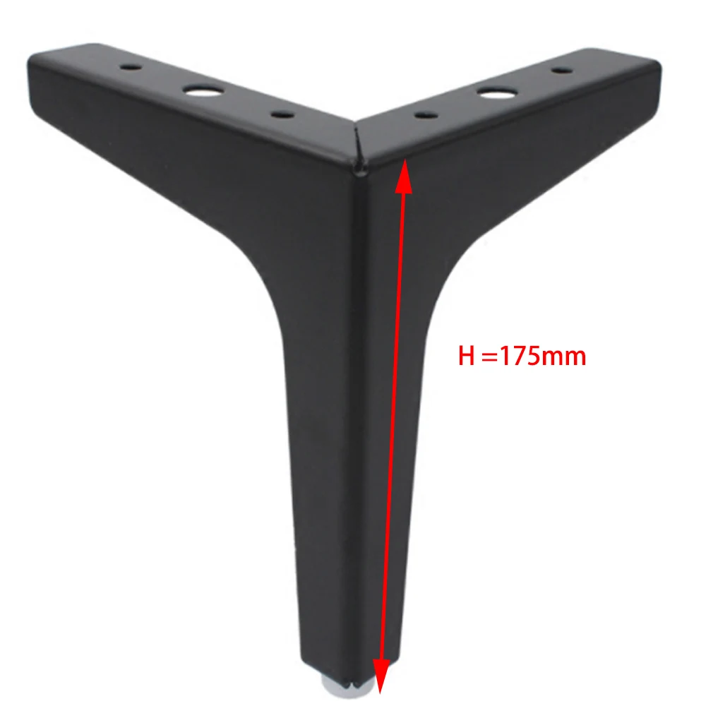 BK-Height 175mm Упаковка из 4 шт.) черные металлические треугольные мебельные ножки, опорный шкаф, журнальный столик, диван, кровать, ножки, кровать, стояк H = 115 мм/135 мм/150/175 - Цвет: BK-Height 175mm