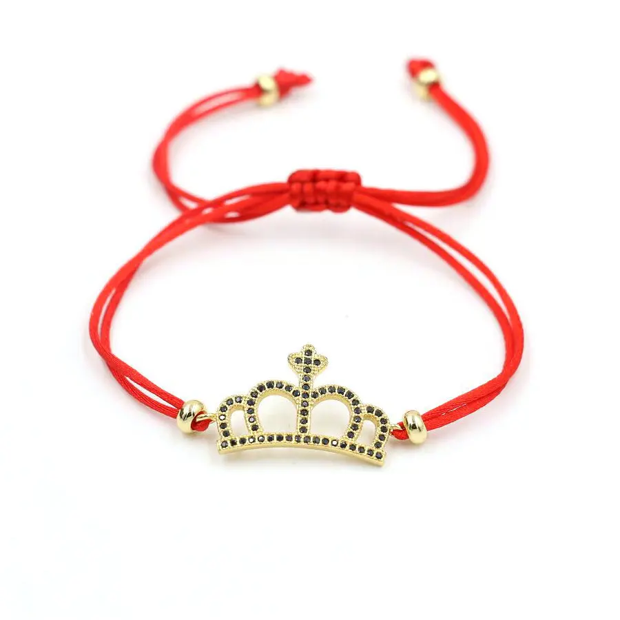 Счастливая DIY ручной работы красная веревочная нить строка императорская корона