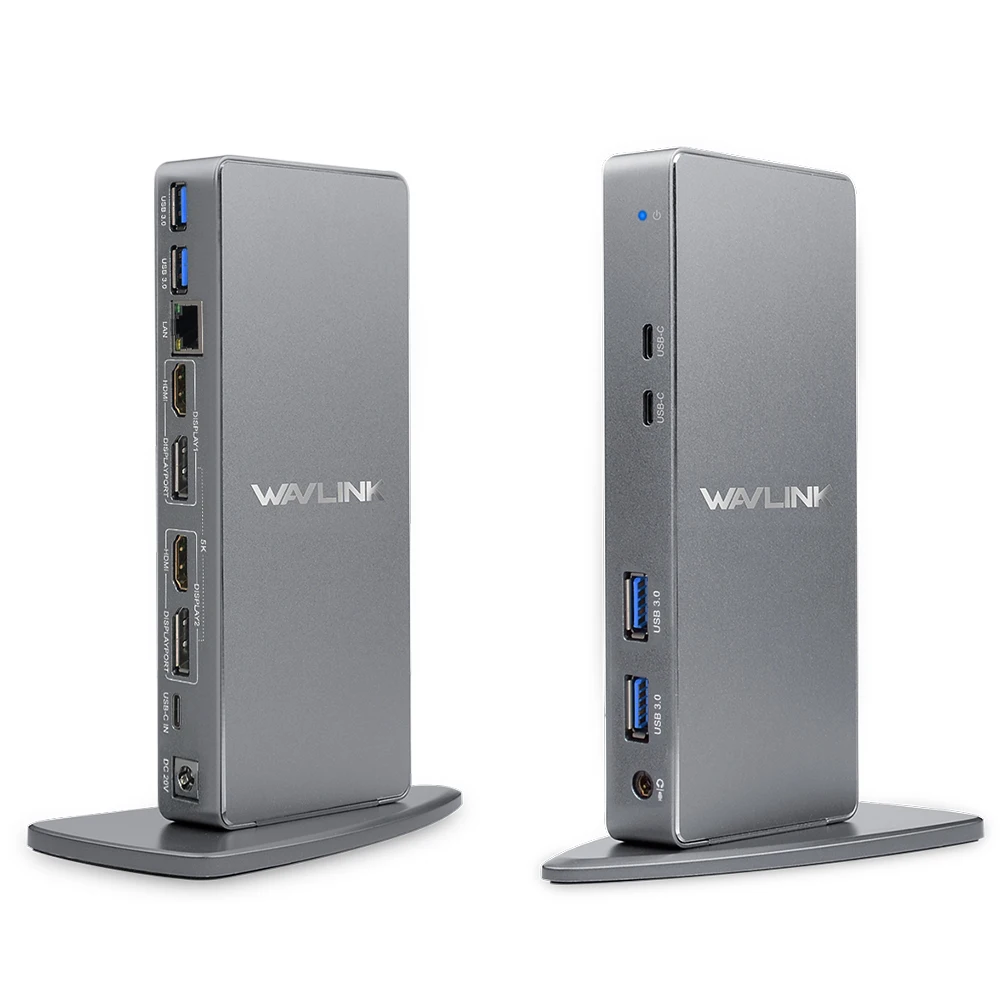 Wavlink алюминиевая USB C Универсальная док-станция USB 3,0 Ultra 5K Dual 4K@ 60Hz HD несколько дисплеев HDMI/Gigabit Ethernet Windows