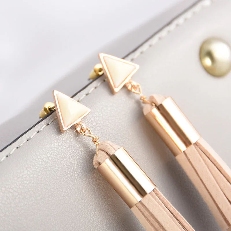 Модные Ретро треугольные серьги-кисточки с подвеской геометрические серьги из