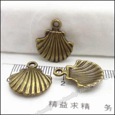 180 шт винтажный Шарм ракушка Кулон Античный бронзового цвета из цинкового сплава