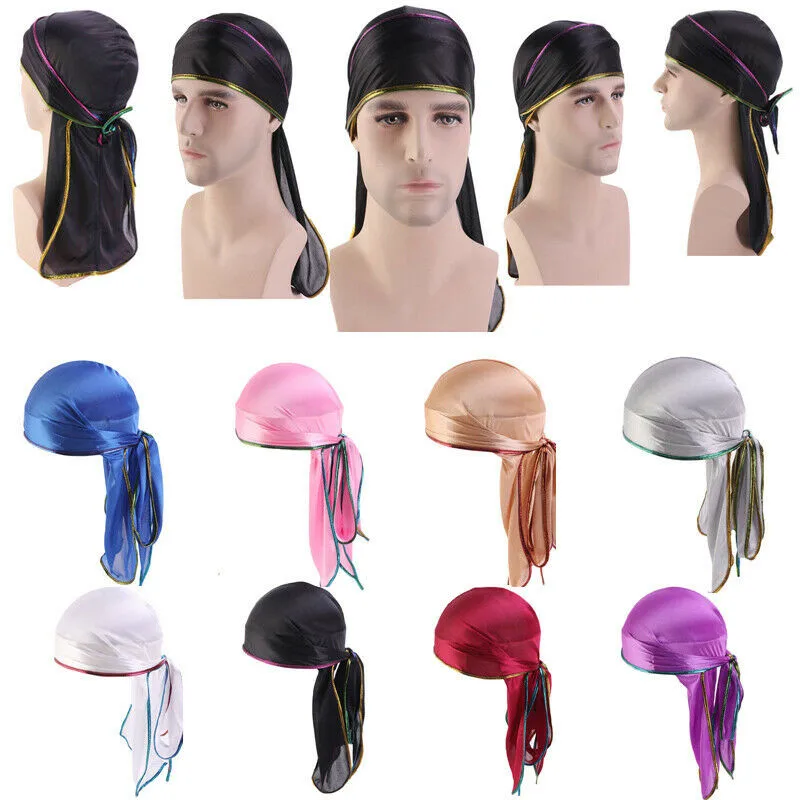 Унисекс Мужской Женский тюрбан длинный хвост шарф шапка Doo Durag головной убор