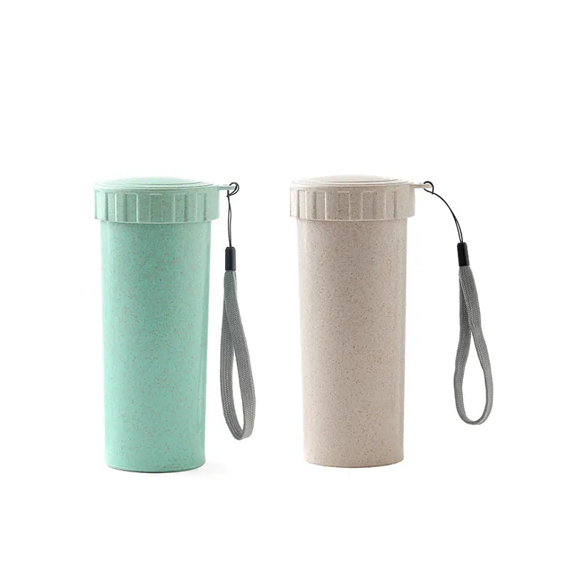 Creative Wheat Hand Cup Plastic Portable Carrying Drinking Water Bottle Affordable Travel Sport Tea Thermal 215 |