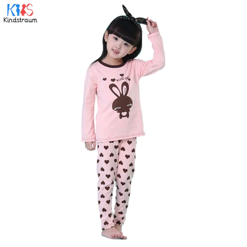 Kindstraum Девушки Весна и Осень Мультфильм Пижамы Дети Хлопок Печати Точка Sleepwears
