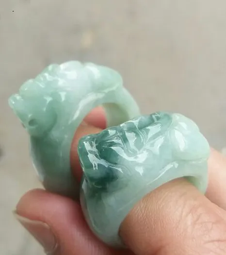 Горячая Распродажа натуральное зеленое кольцо с Жадеитом ручная резка Jadeite BanZhi